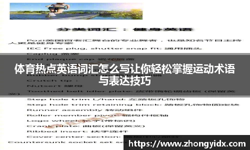 体育热点英语词汇怎么写让你轻松掌握运动术语与表达技巧