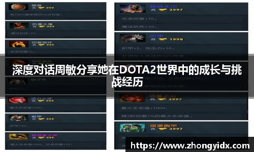 深度对话周敏分享她在DOTA2世界中的成长与挑战经历